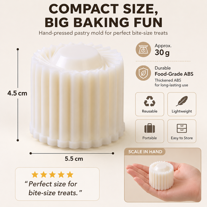 Creative double-ended pastry mold dimensions and features