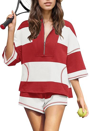 Women's Stripe 2 Piece Lounge Set (Buy 2 Free Shipping)