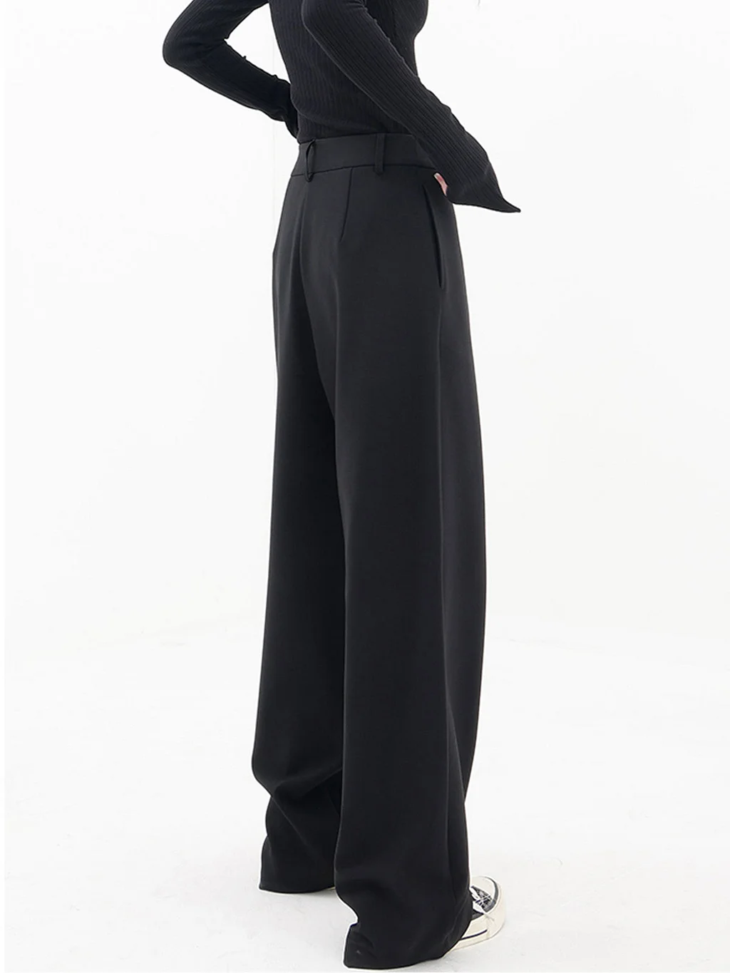 Asymmetrical Layer Button Wide Leg Dress Pants （buy 2 Free Shipping)