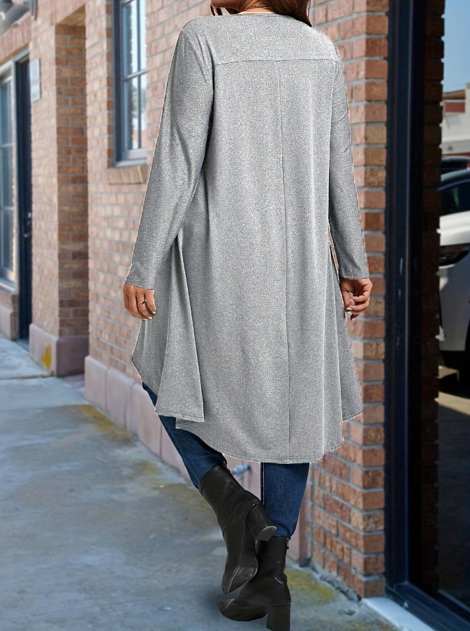 Asymmetrical Hem Long Sleeve T-Shirt (Buy 2 Free Shipping)