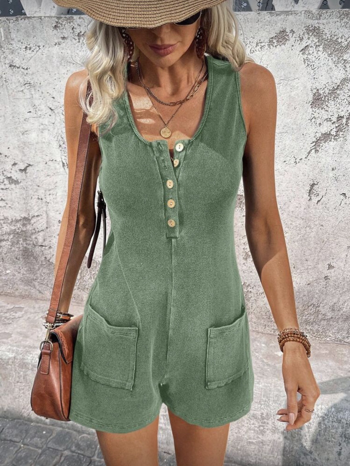 Women'S Casual Vintage Printed Fabric Jumpsuit with Pockets (Buy 2 Free Shipping)