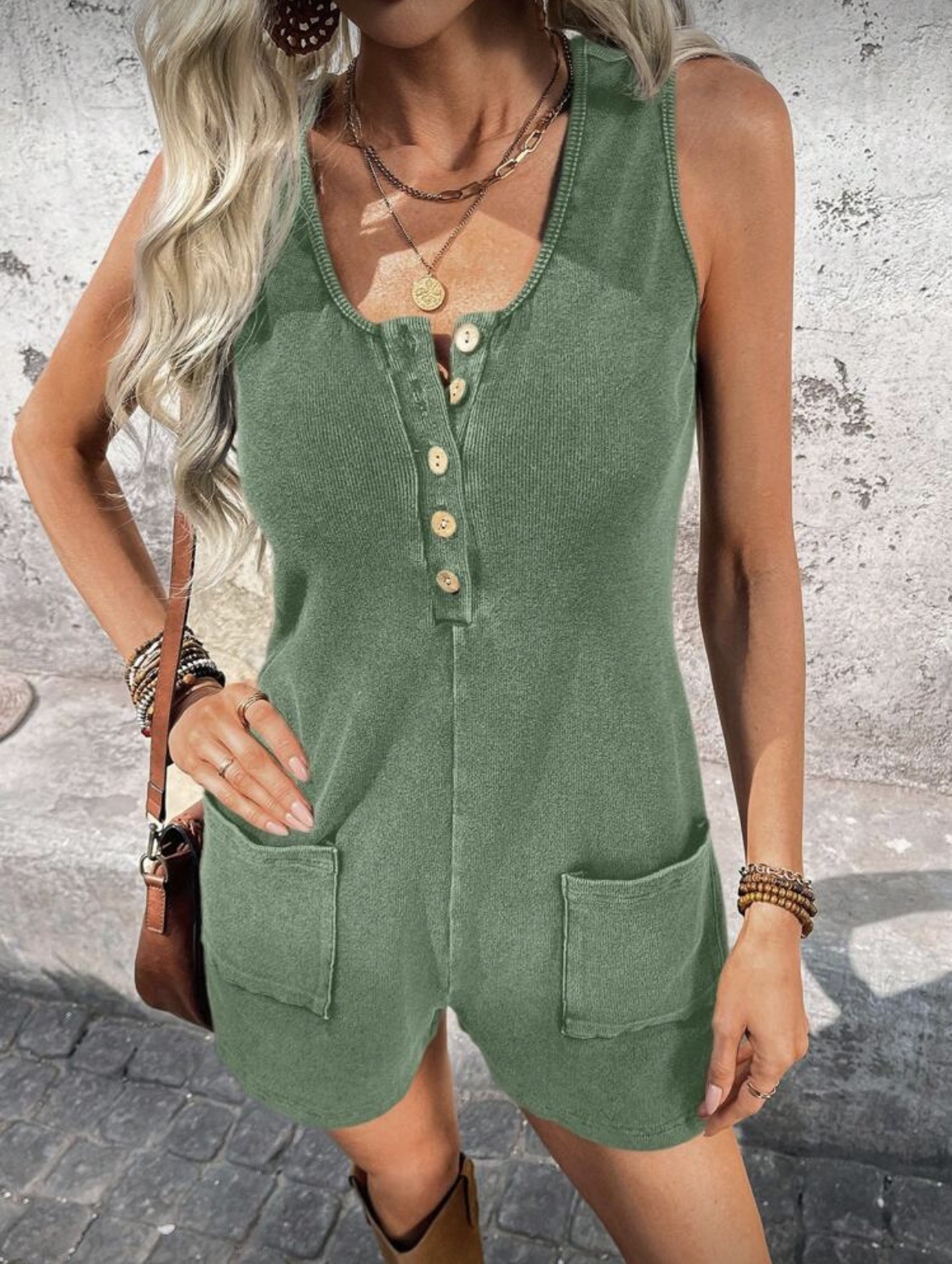 Women'S Casual Vintage Printed Fabric Jumpsuit with Pockets (Buy 2 Free Shipping)