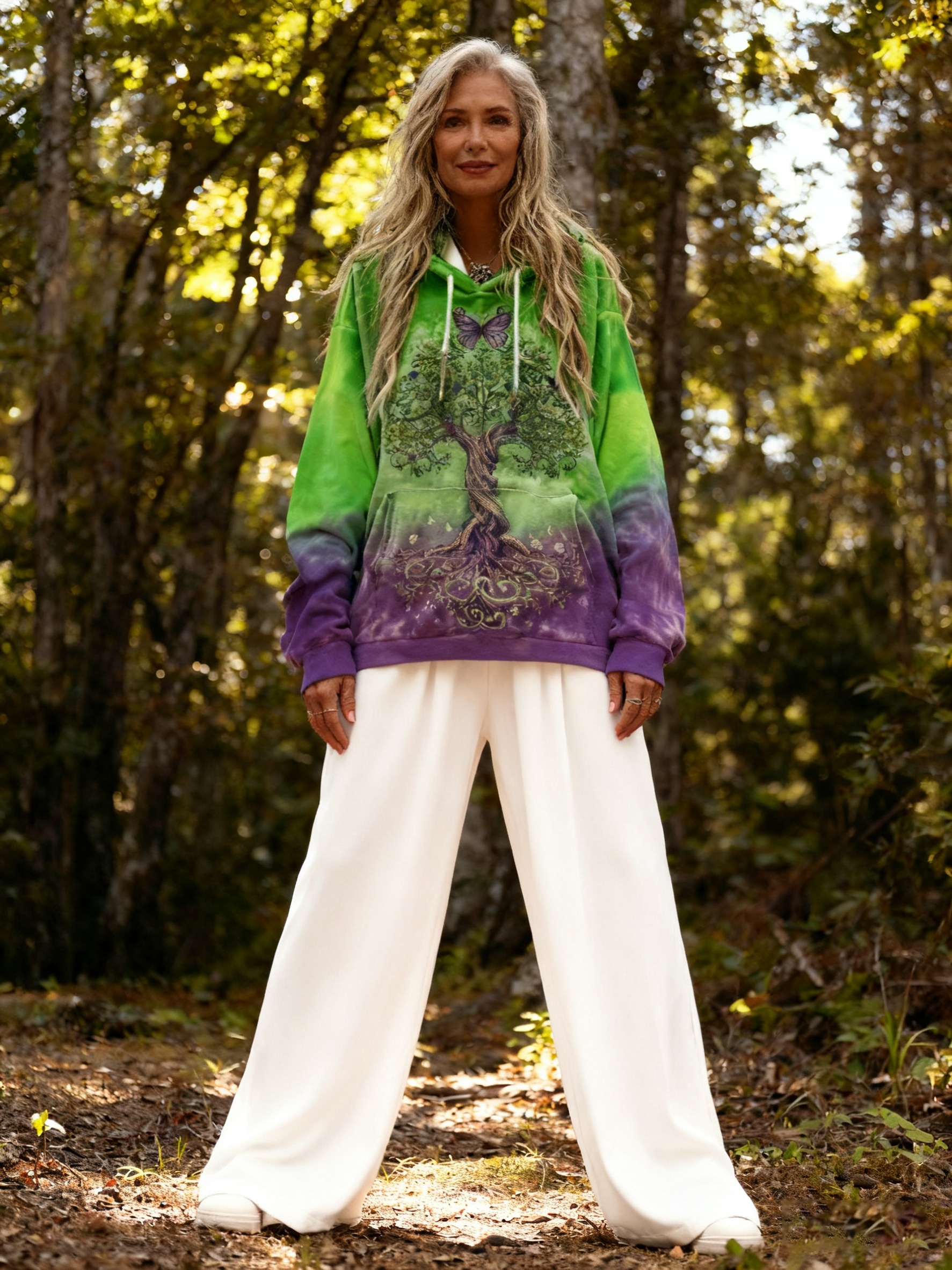 Vintage Tribal Style Tree of Life Digital Print Hoodie （Buy 2 Free Shipping)