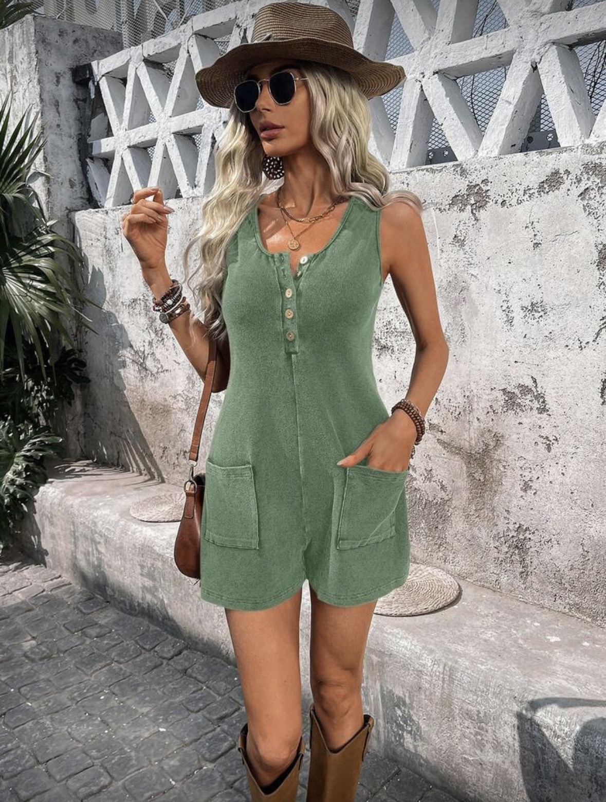 Women'S Casual Vintage Printed Fabric Jumpsuit with Pockets (Buy 2 Free Shipping)