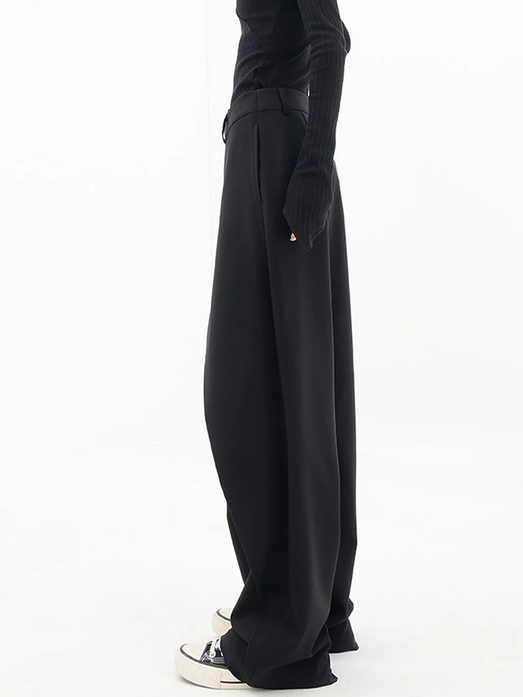 Asymmetrical Layer Button Wide Leg Dress Pants （buy 2 Free Shipping)