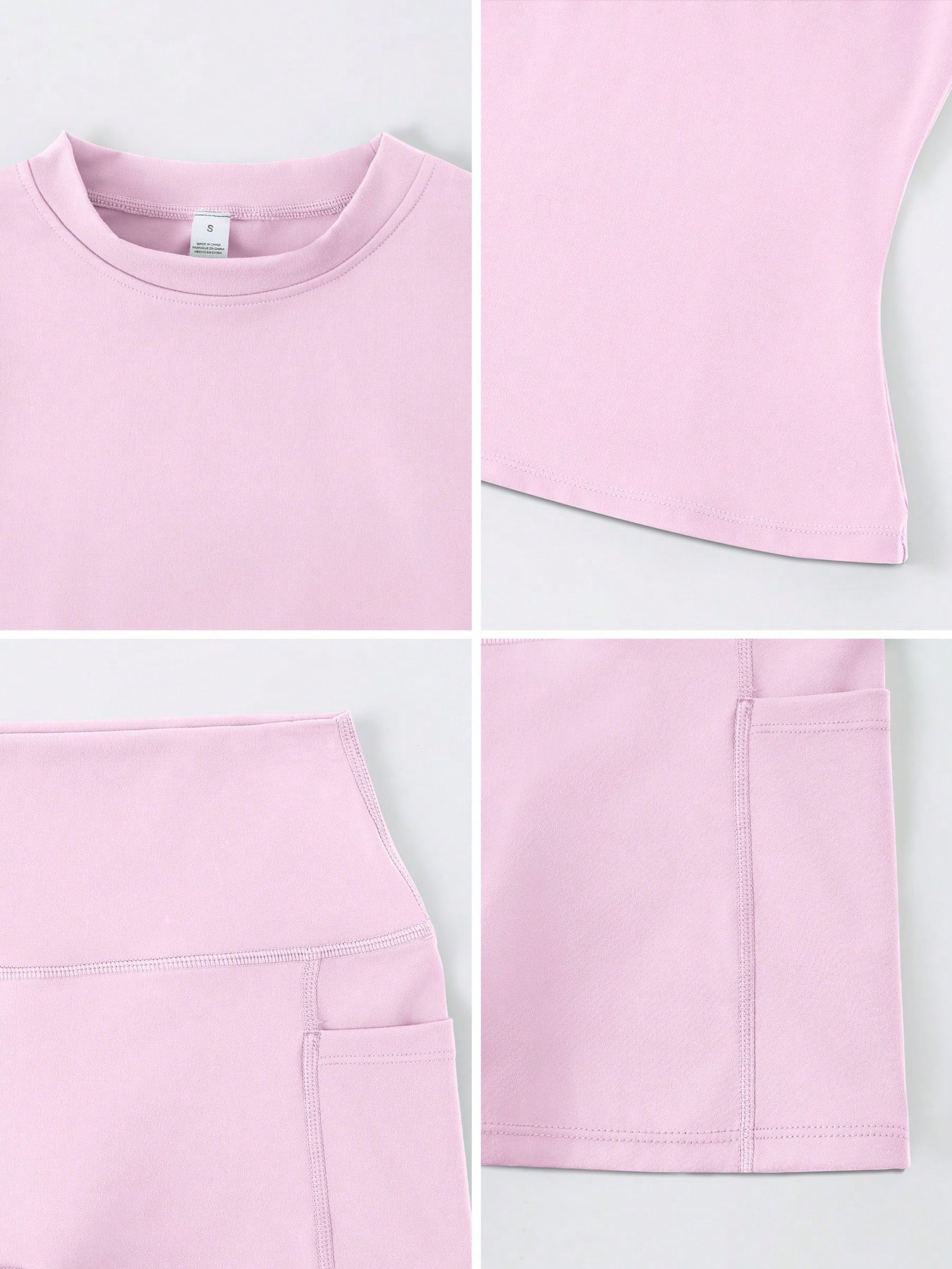 Women's Simple Solid Color Short Sleeve Shorts Sports Set  (Buy 2 Free Shipping)