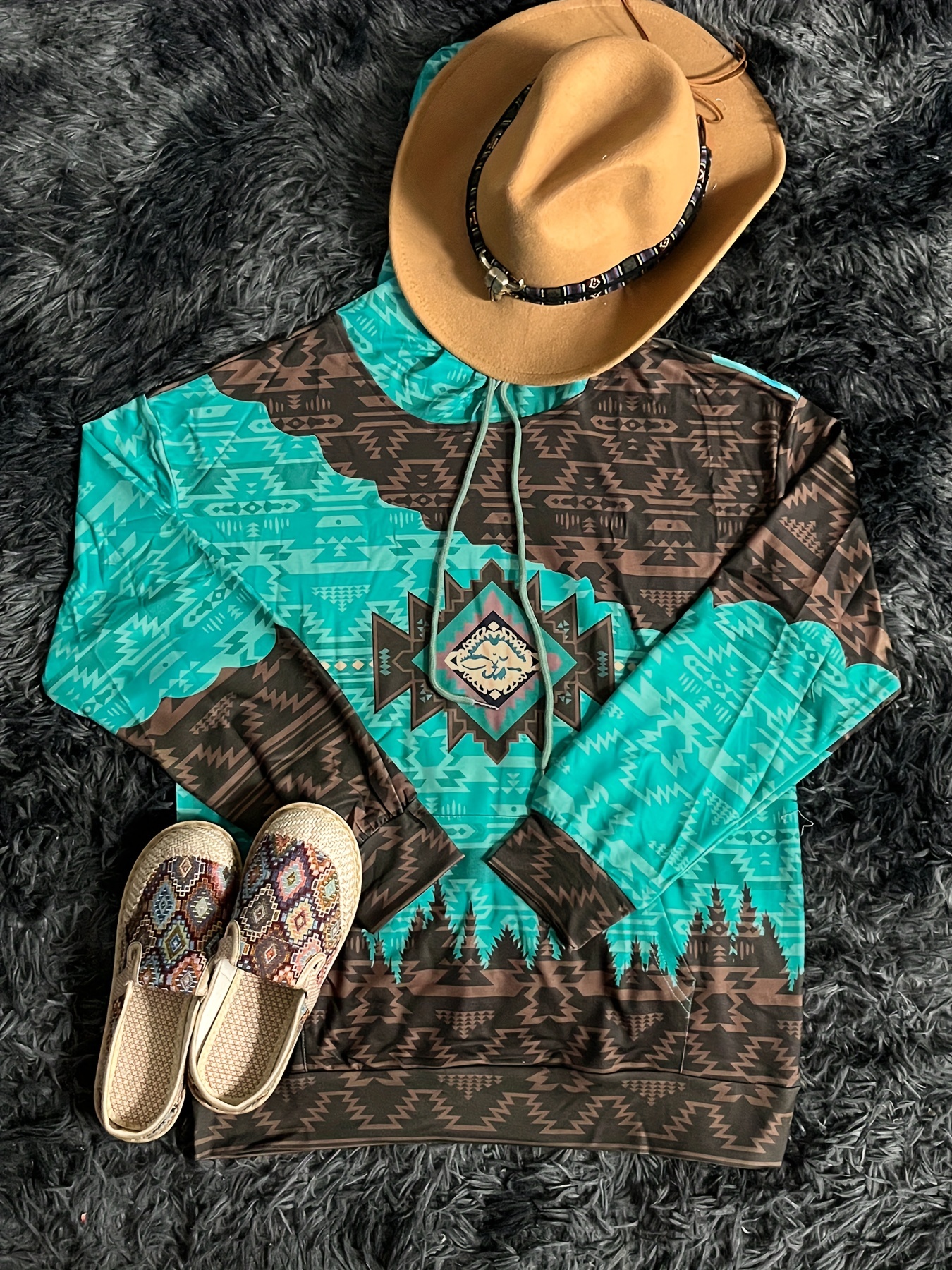 Tribal Print Women'S Crew Neck Sweatshirt |（Buy 2 Free Shipping)