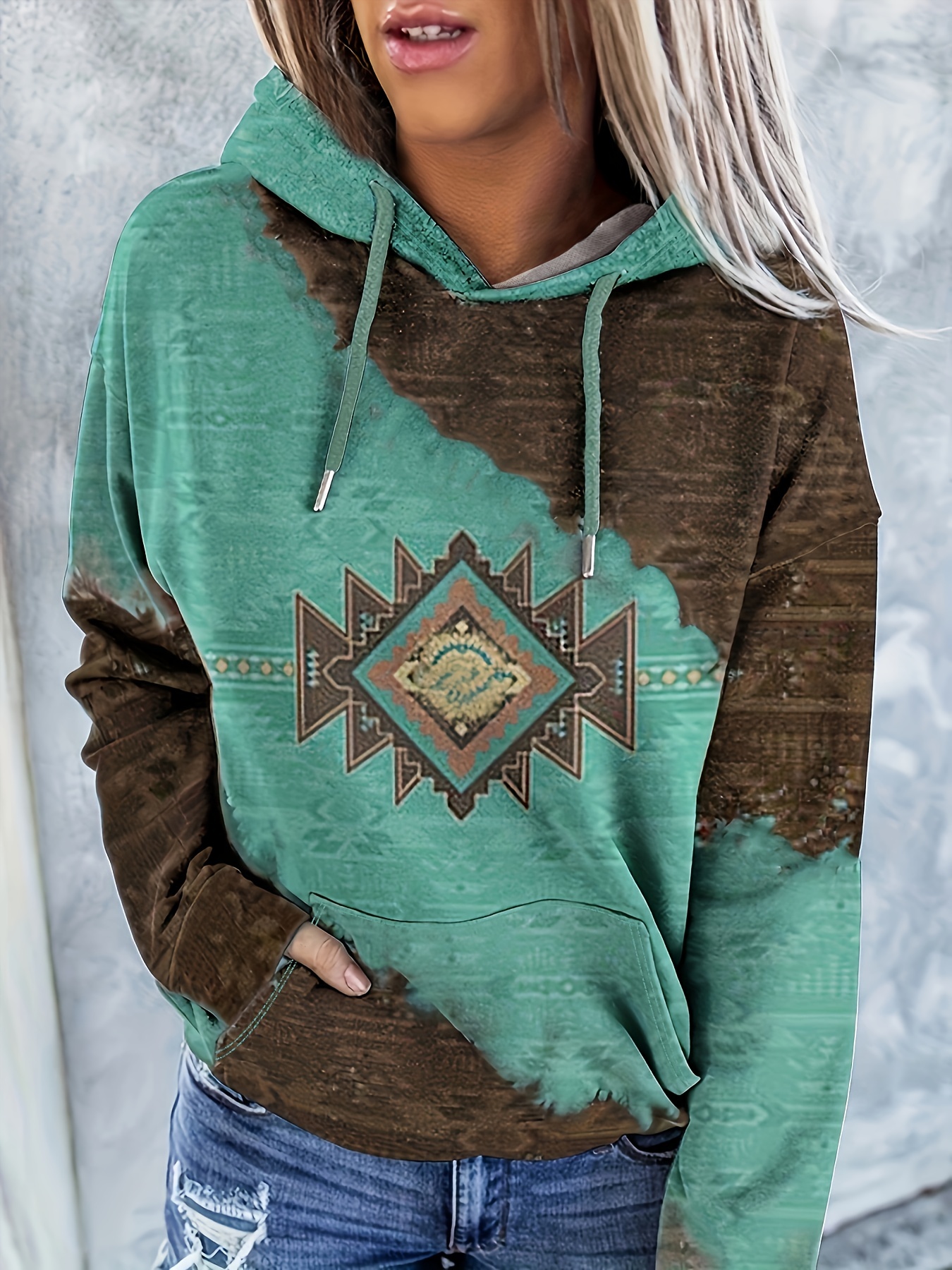Tribal Print Women'S Crew Neck Sweatshirt |（Buy 2 Free Shipping)