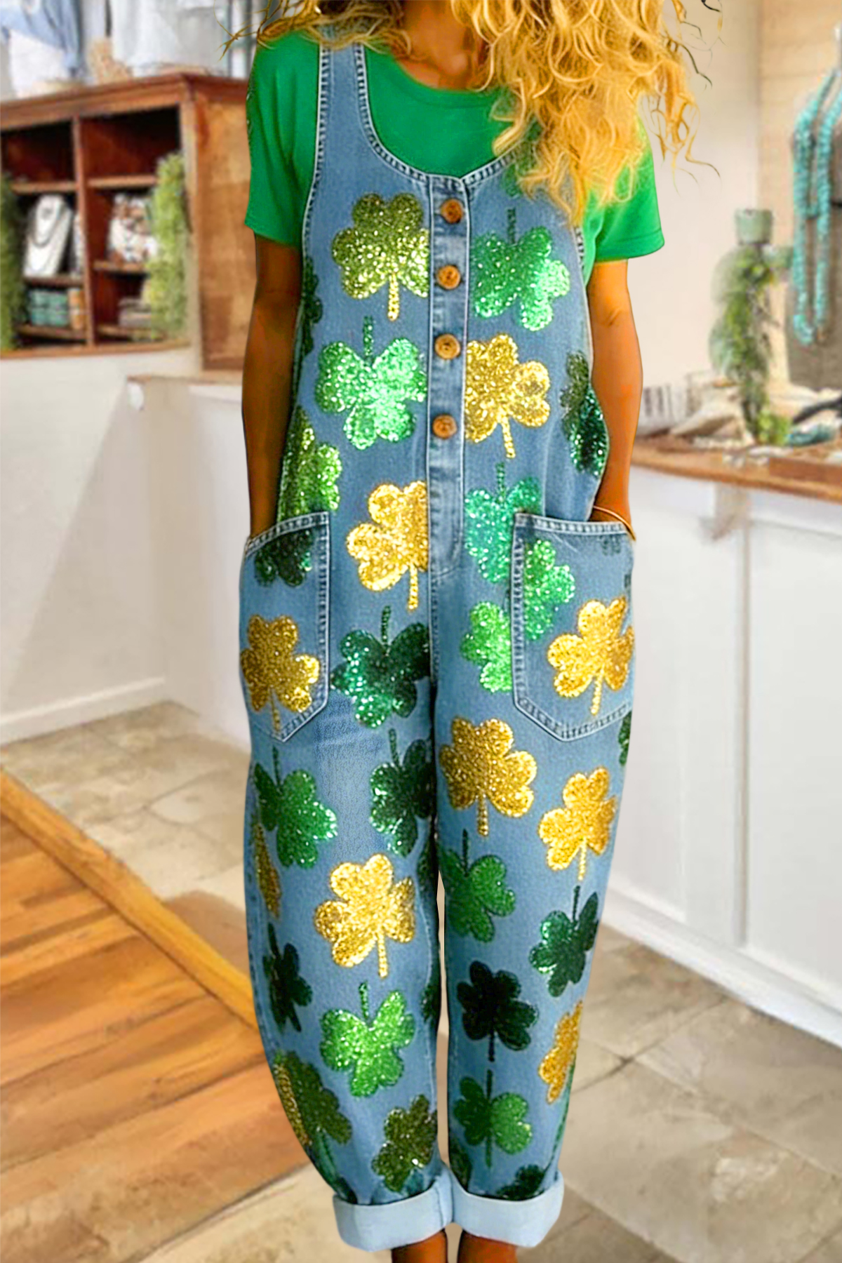 Classic St. Patrick's Day Sleeveless Overalls (Buy 2 Free Shipping)