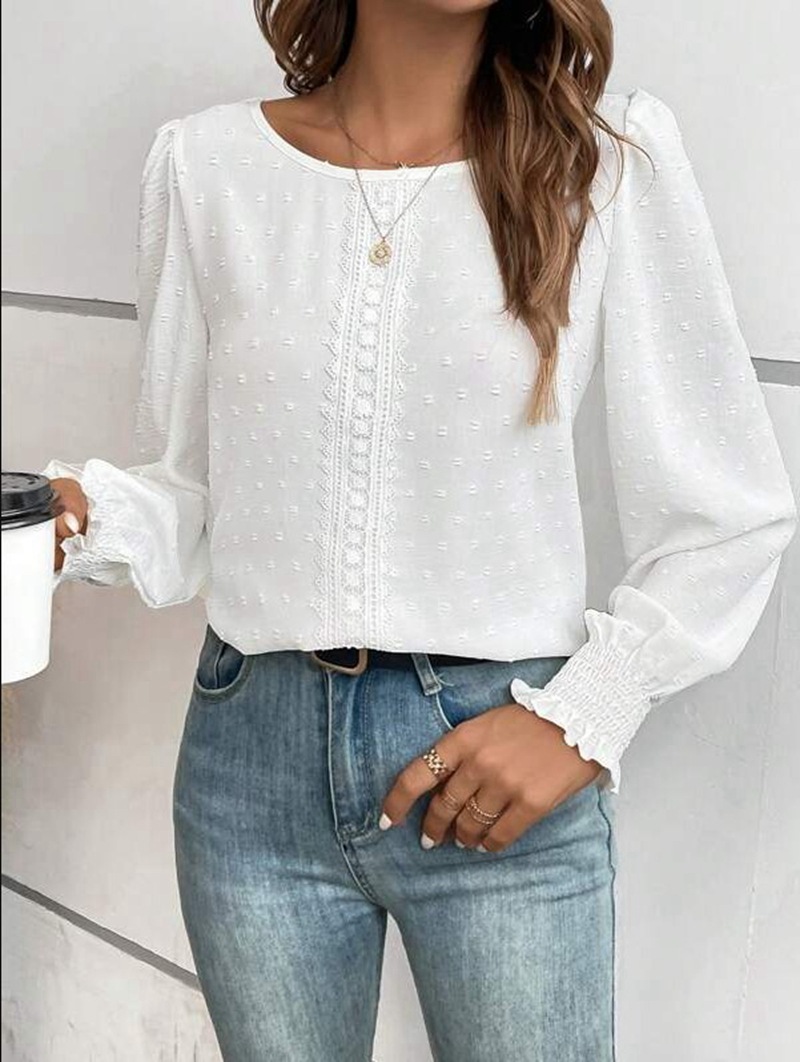 Jayla | Elegant Puff-Sleeve Textured Detail Blouse