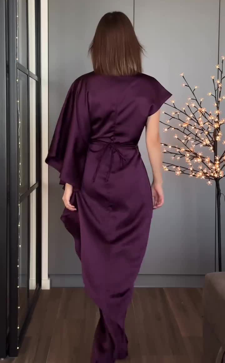 Slim-fit, off-shoulder satin top and pants two-piece set(Buy 2 free Shipping)