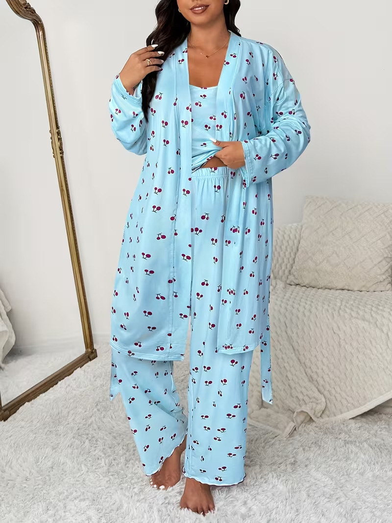 Plus Size Women's Print Pajama Set (Buy 2 Free Shipping)