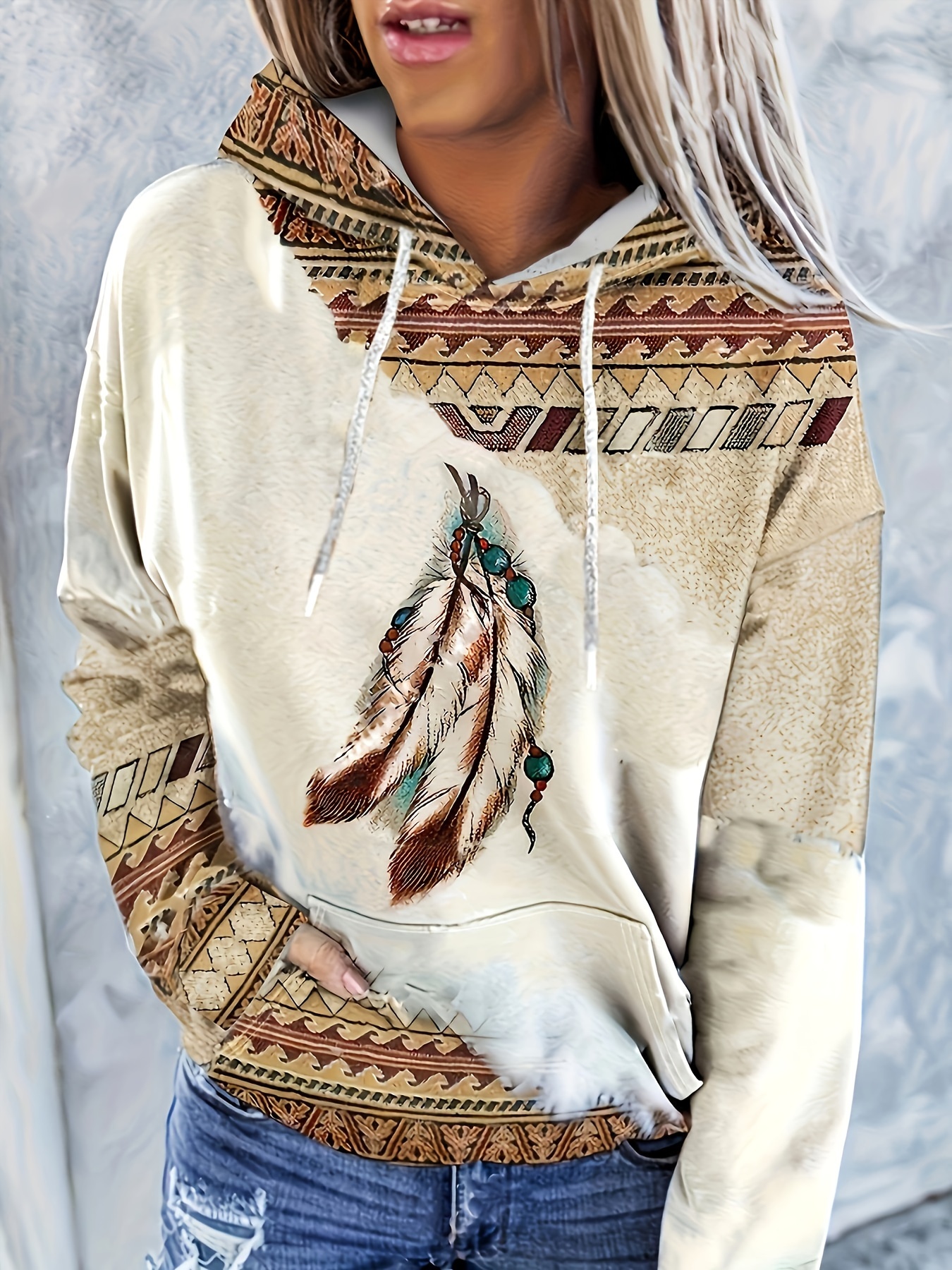 Women's Western Bohemian Hooded Pullover Sweatshirt（Buy 2 Free Shipping)