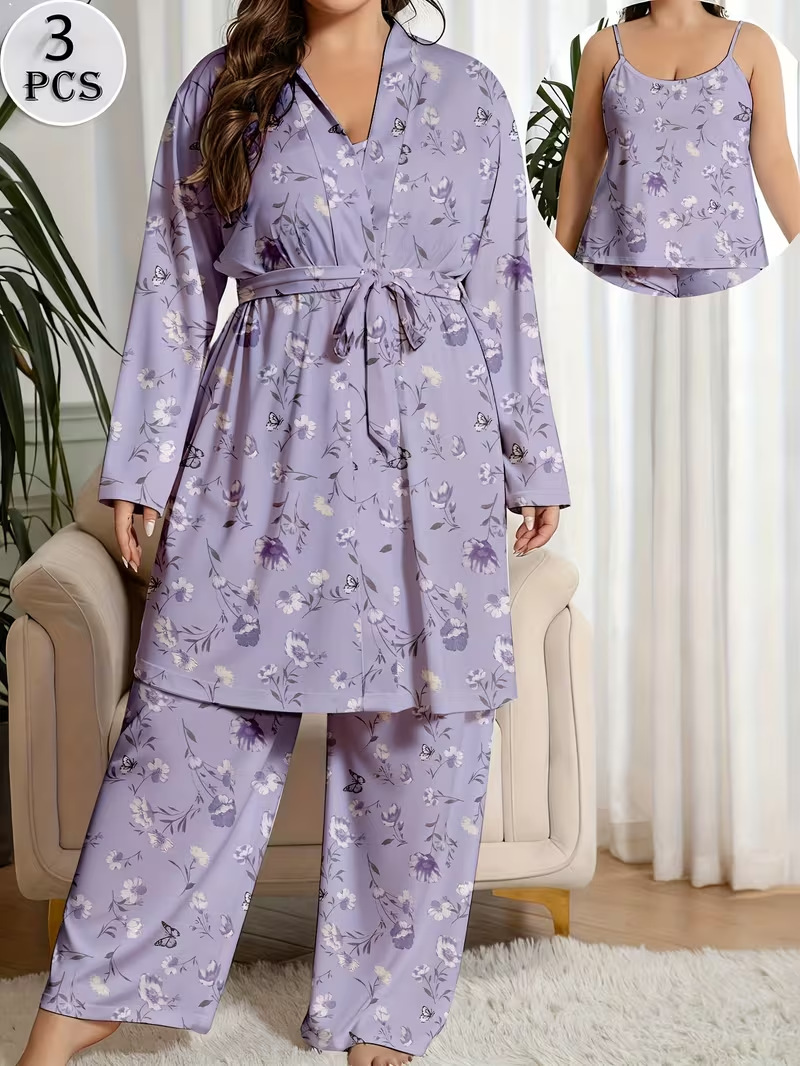 Plus Size Women's Print Pajama Set (Buy 2 Free Shipping)