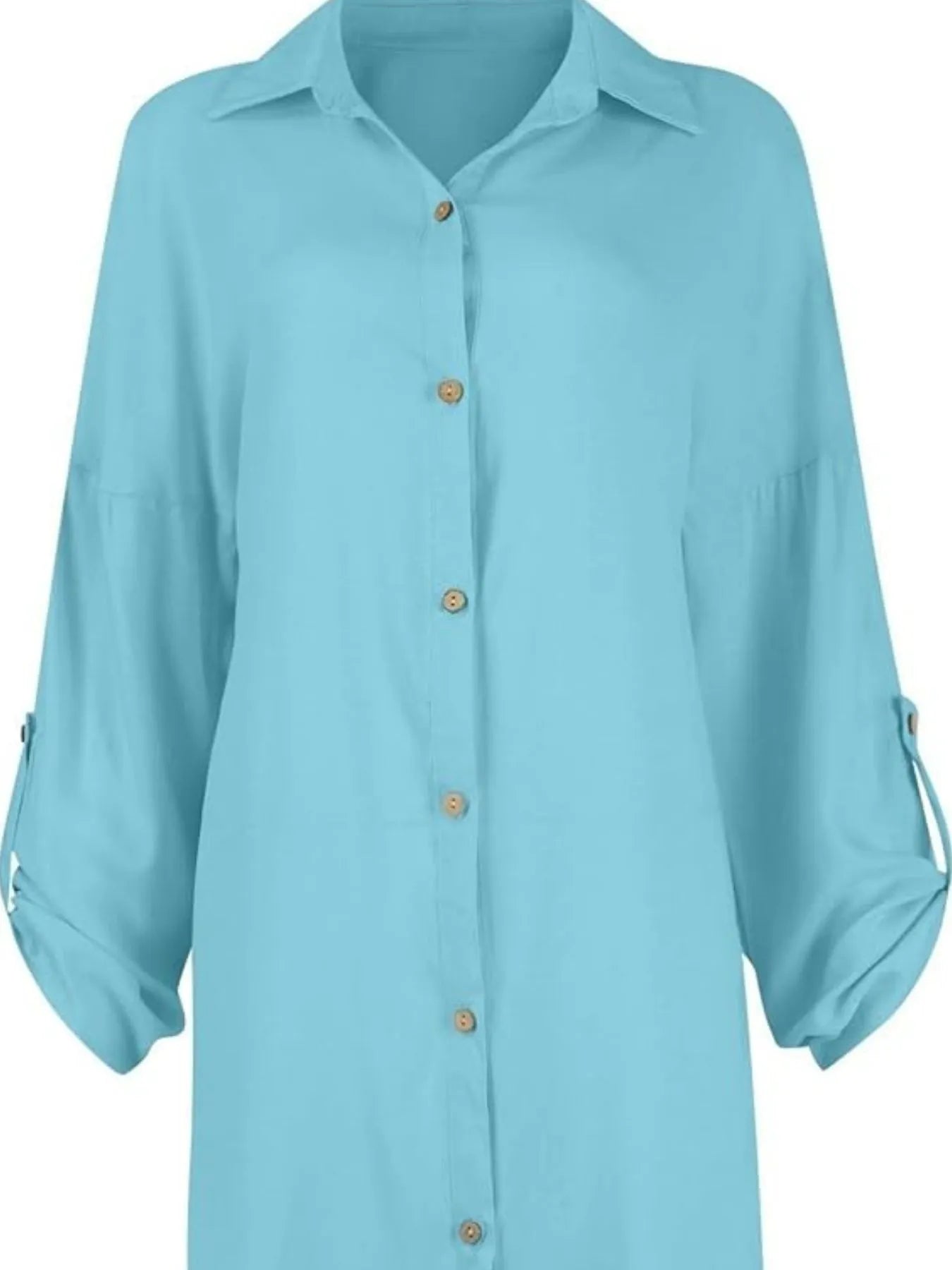 Button Down Long Sleeve Shirt Dress (Buy 2 Free Shipping)