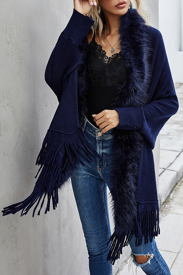 Fur collar shawl cardigan (Buy 2 Free Shipping)
