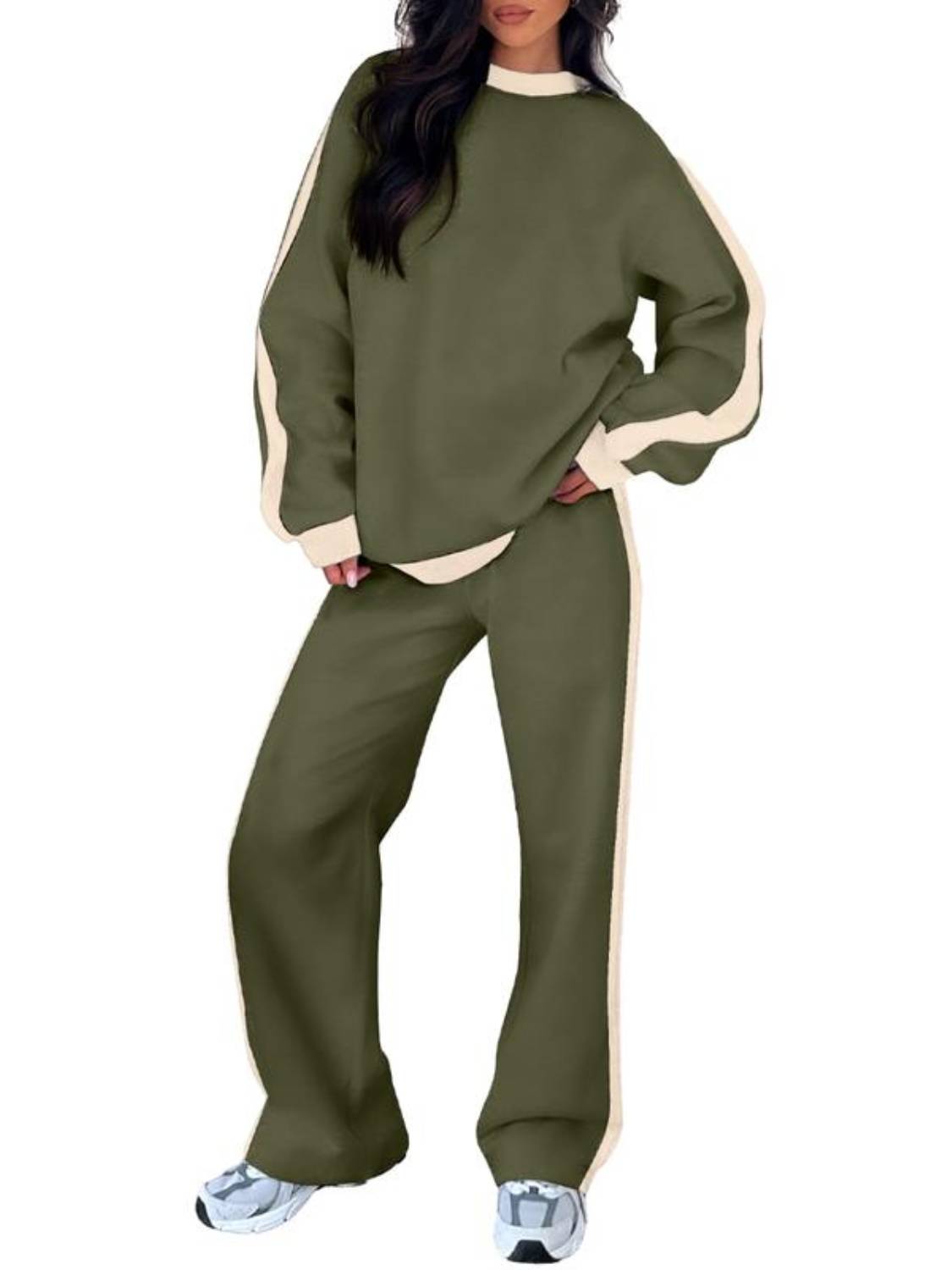 Women's Fleece Loose Fit Cozy Sweatshirt & Straight Leg Sweatpants Matching Sets（Buy 2 Free Shipping)