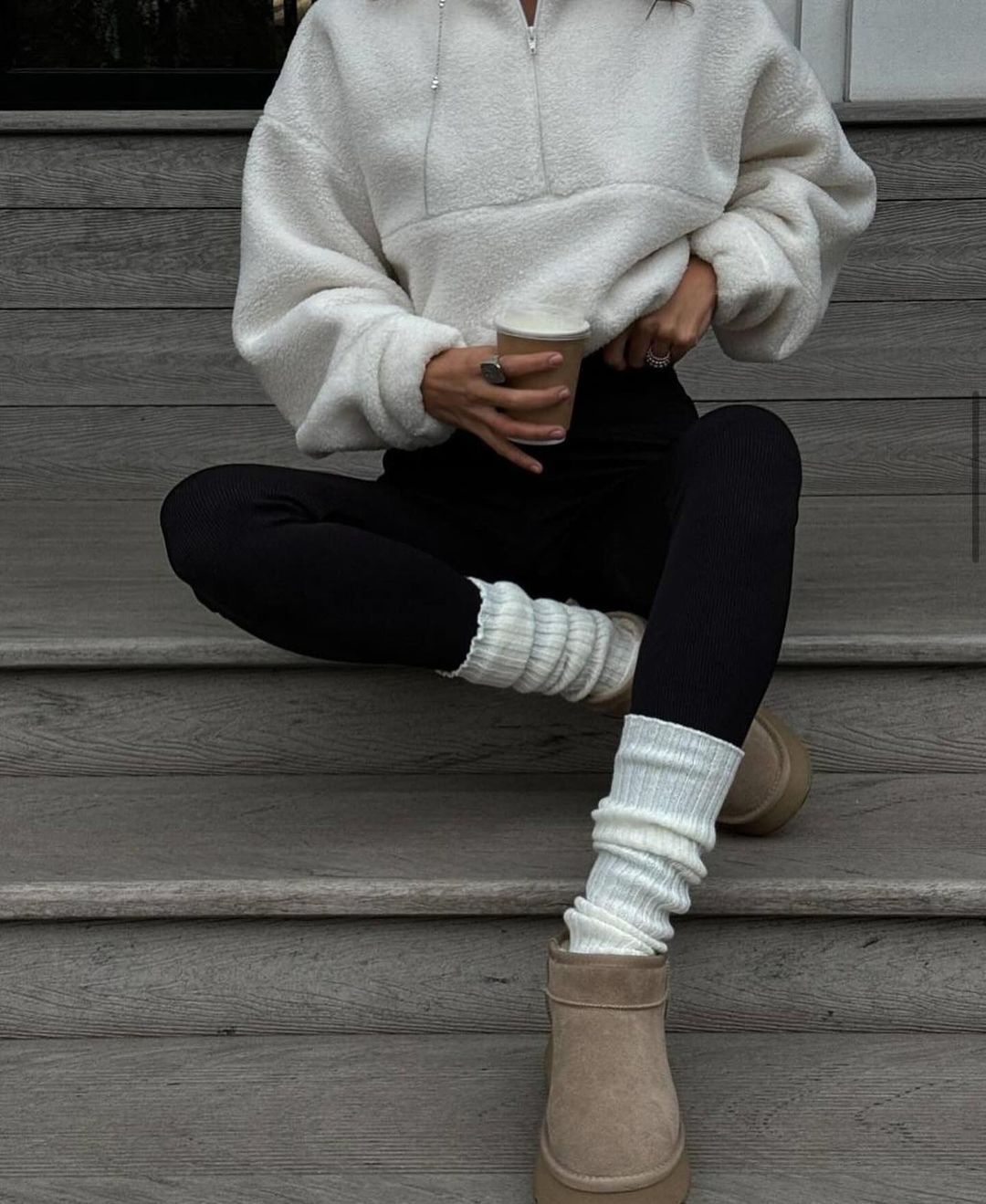 Women Ecoloft Half Zip Cloud White Jacket Pullover Sweater Fleece(Buy 2 Free Shipping)