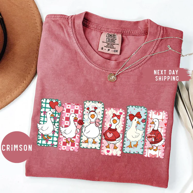 cute Love Goose Valentine Day Shirt
