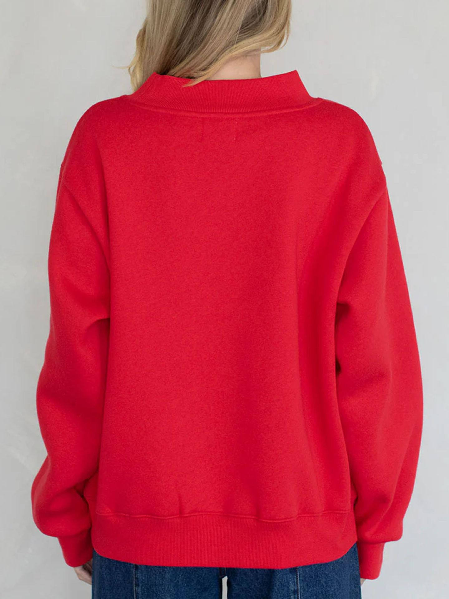 Fleece Mock Neck Pullover Sweatshirt（Buy 2 Free Shipping)