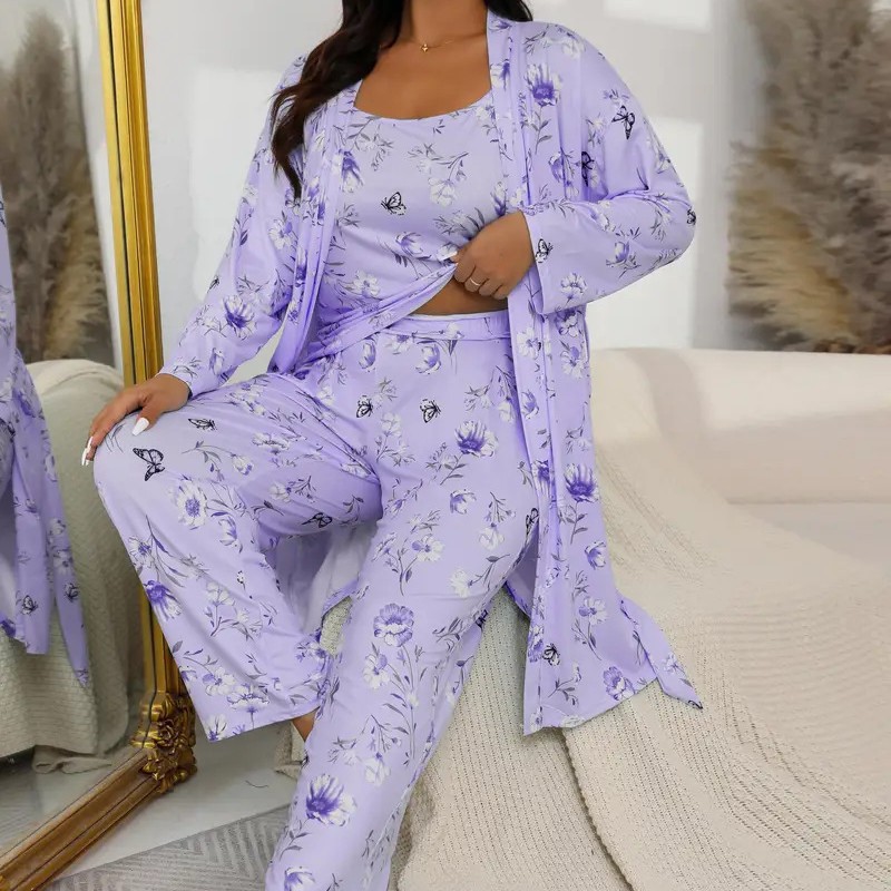 Plus Size Women's Print Pajama Set (Buy 2 Free Shipping)