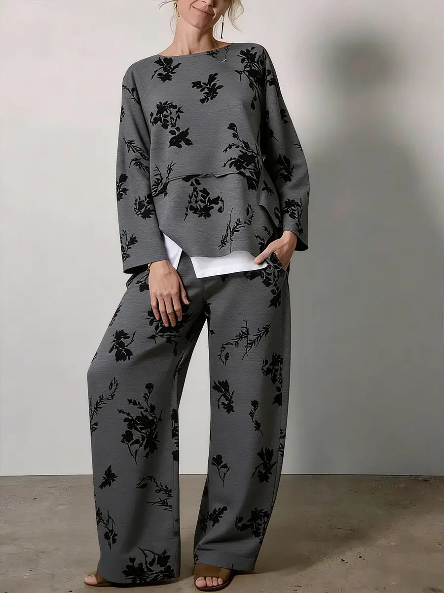 Women's Vintage Floral Print Cozy Cotton Top And Pants Two-piece Set（Buy 2 Free Shipping)