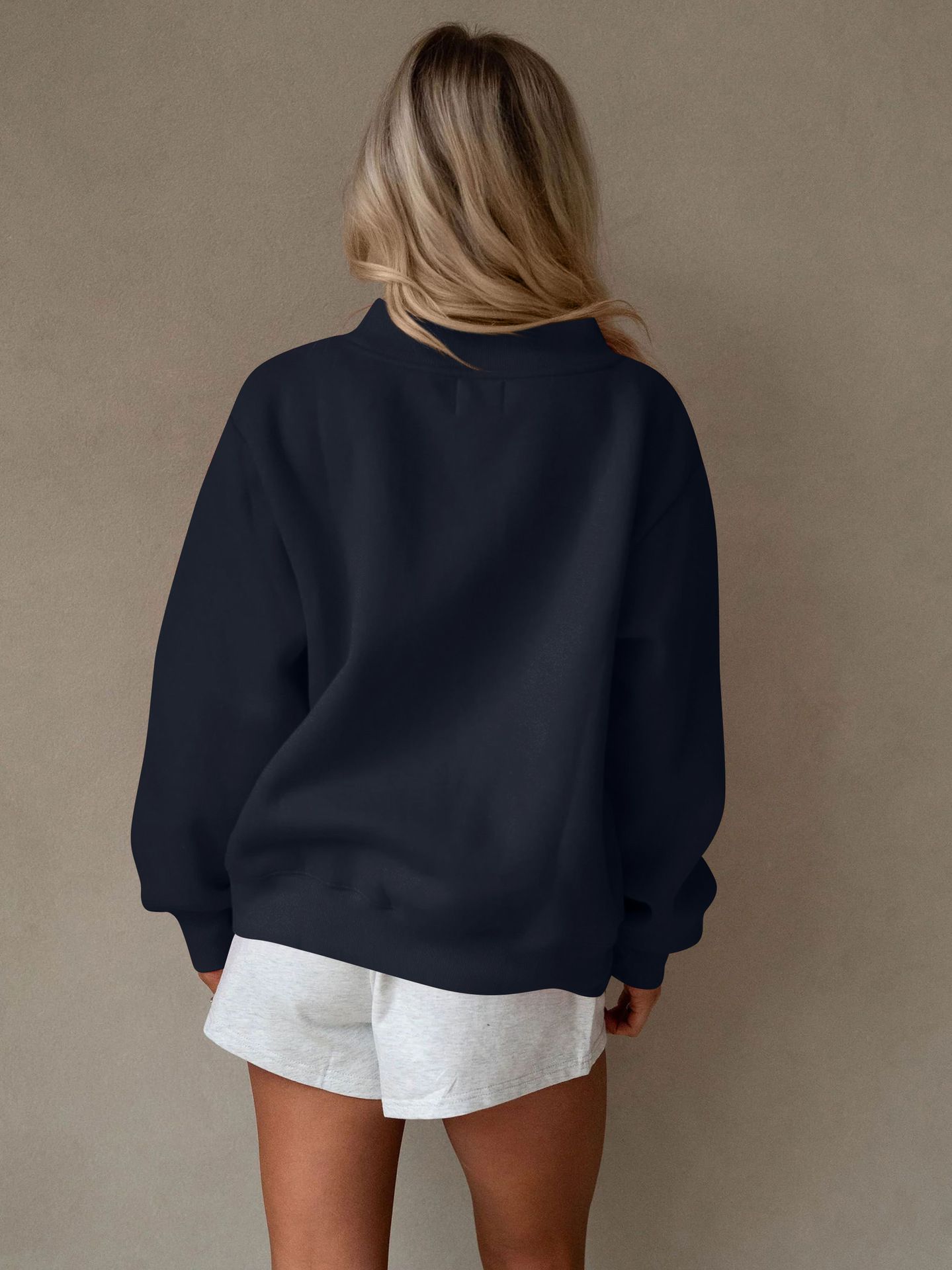 Fleece Mock Neck Pullover Sweatshirt（Buy 2 Free Shipping)