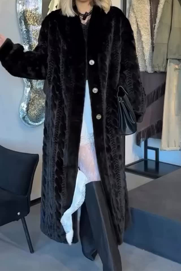 Women Casual Warm Cable-knit Plush Long Cardigan Coat（Buy 2 Free Shipping)