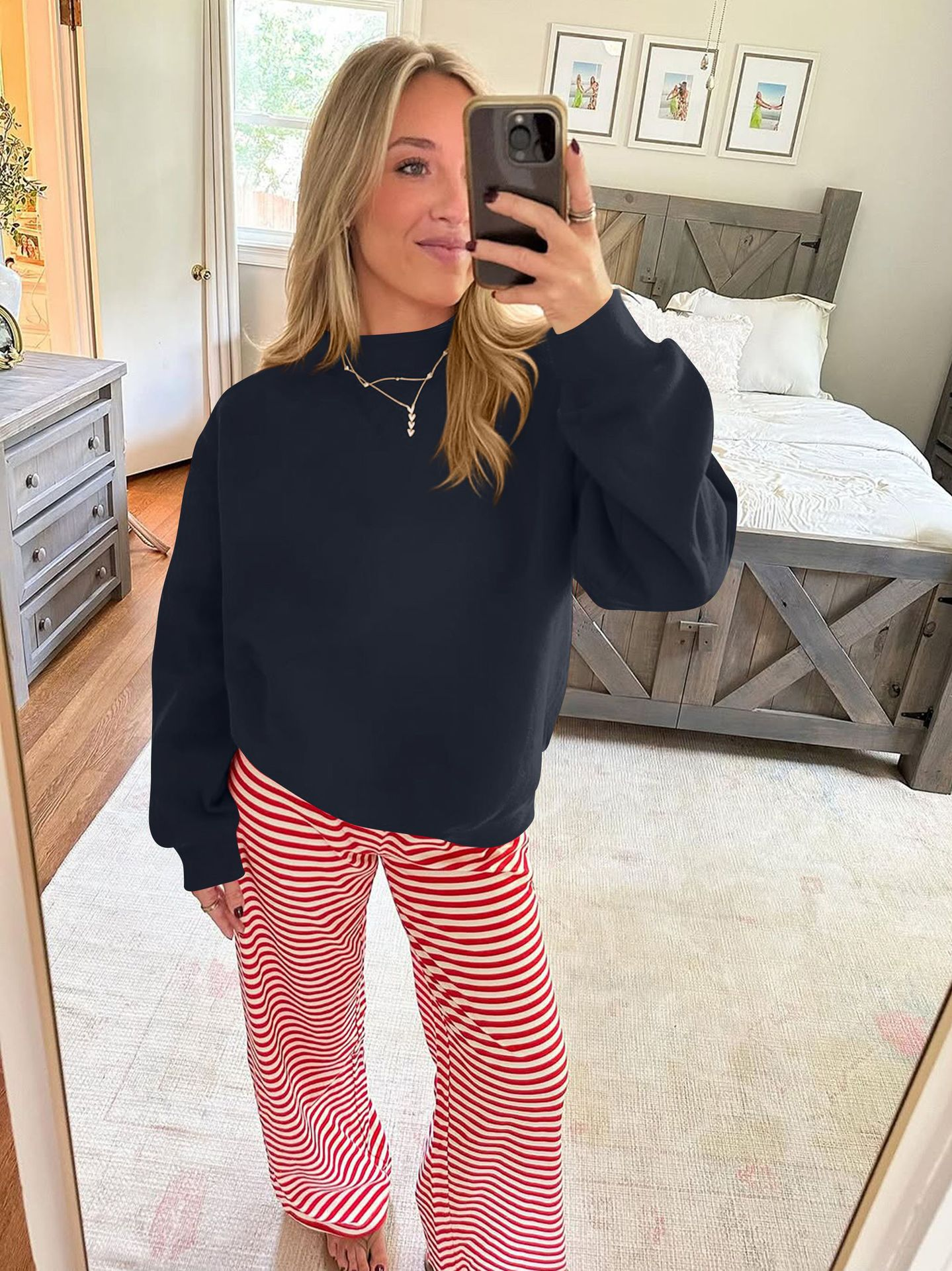 Fleece Mock Neck Pullover Sweatshirt（Buy 2 Free Shipping)