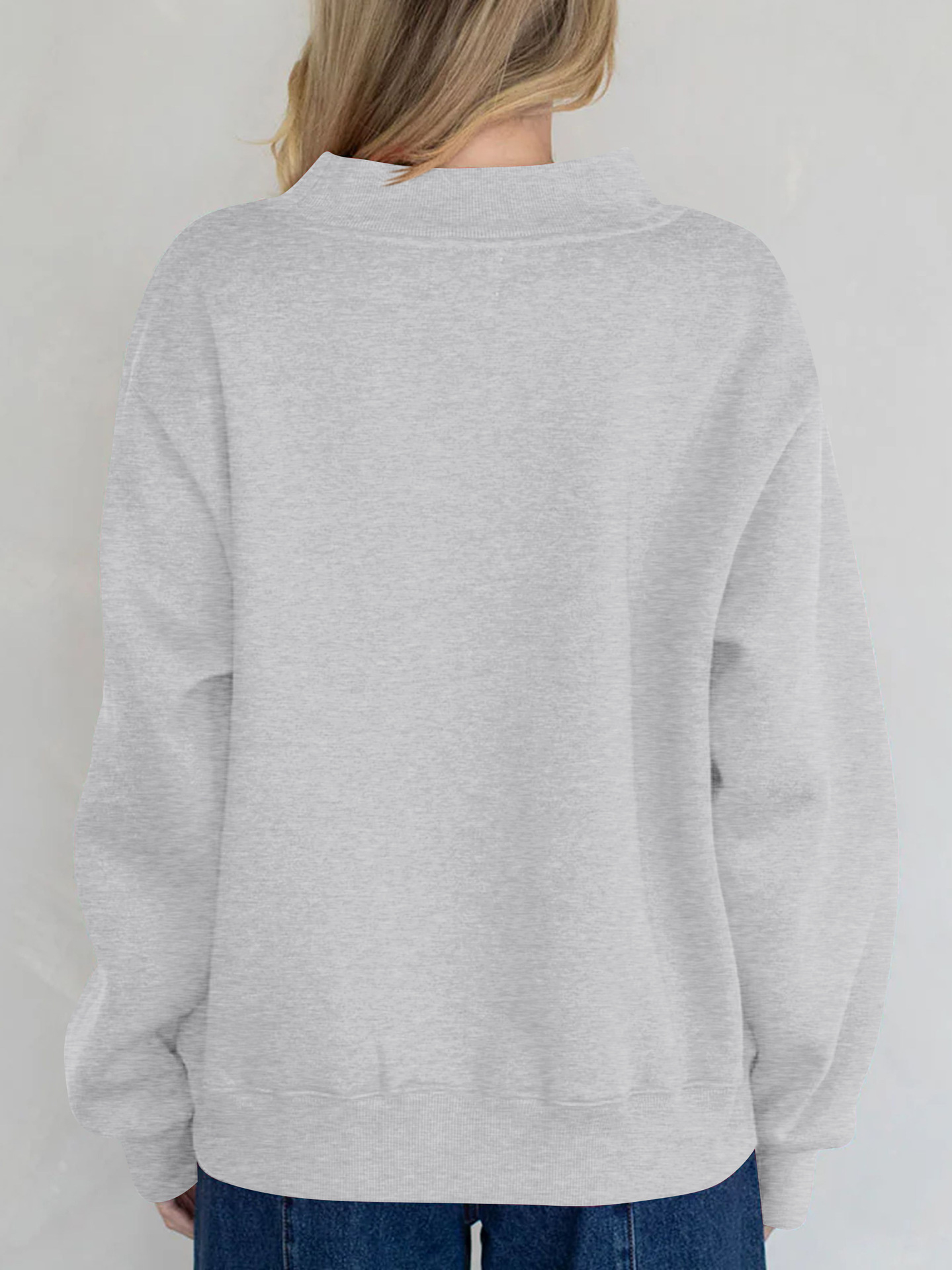 Fleece Mock Neck Pullover Sweatshirt（Buy 2 Free Shipping)