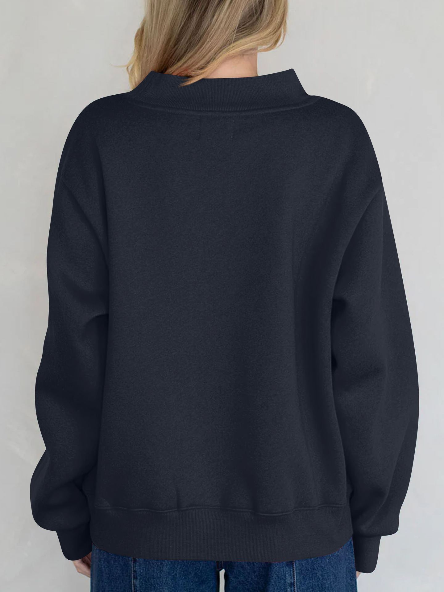 Fleece Mock Neck Pullover Sweatshirt（Buy 2 Free Shipping)