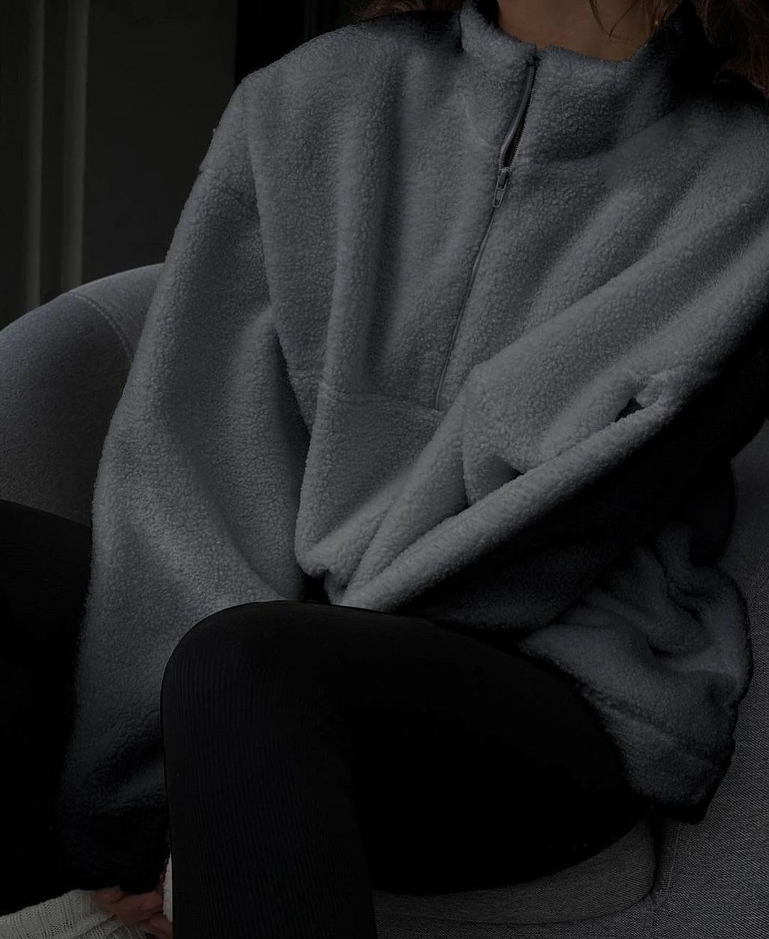 Women Ecoloft Half Zip Cloud White Jacket Pullover Sweater Fleece(Buy 2 Free Shipping)