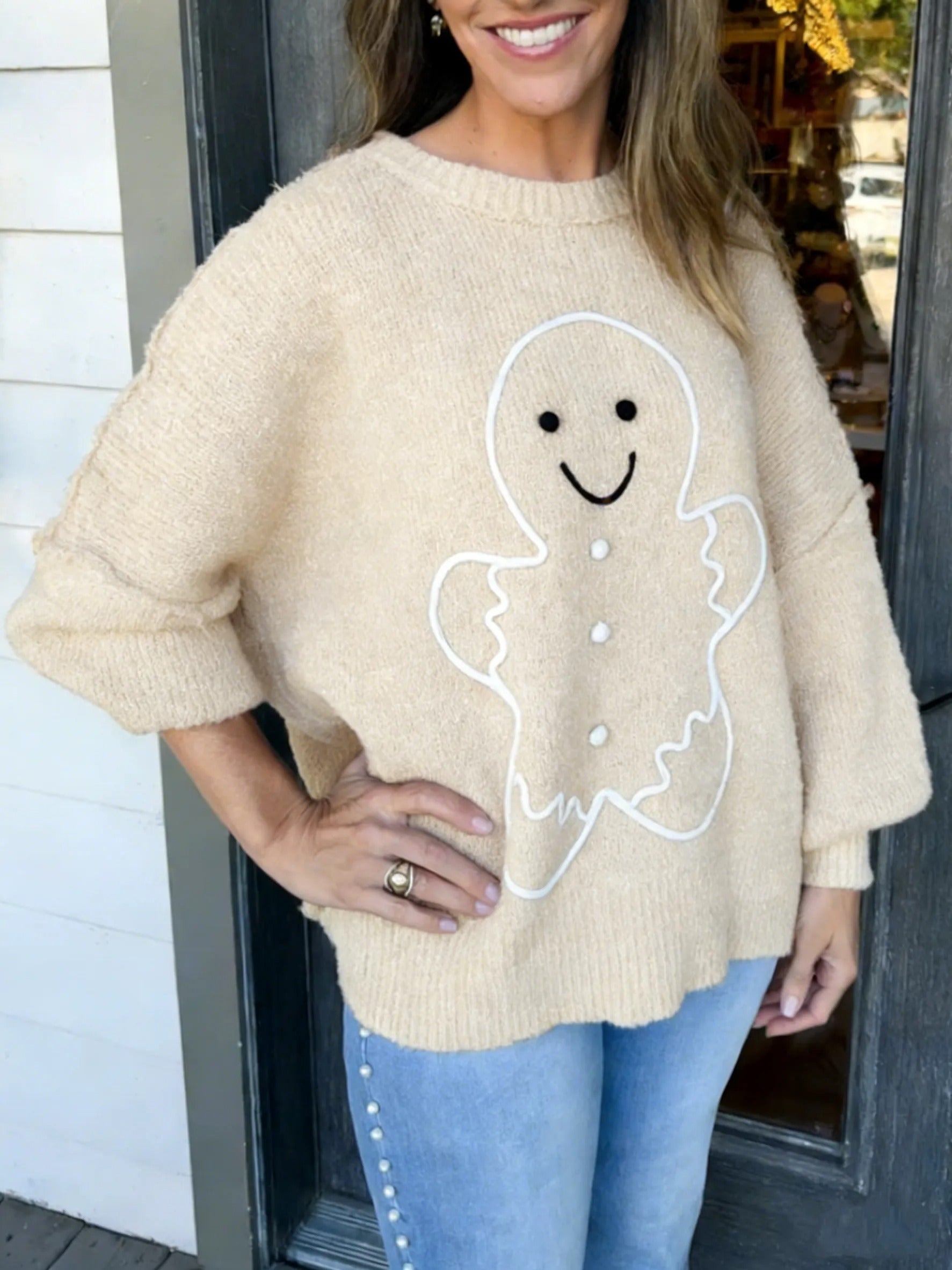 Cute Cookie Pattern Patchwork Sweater for Women（Buy 2 Free Shipping)