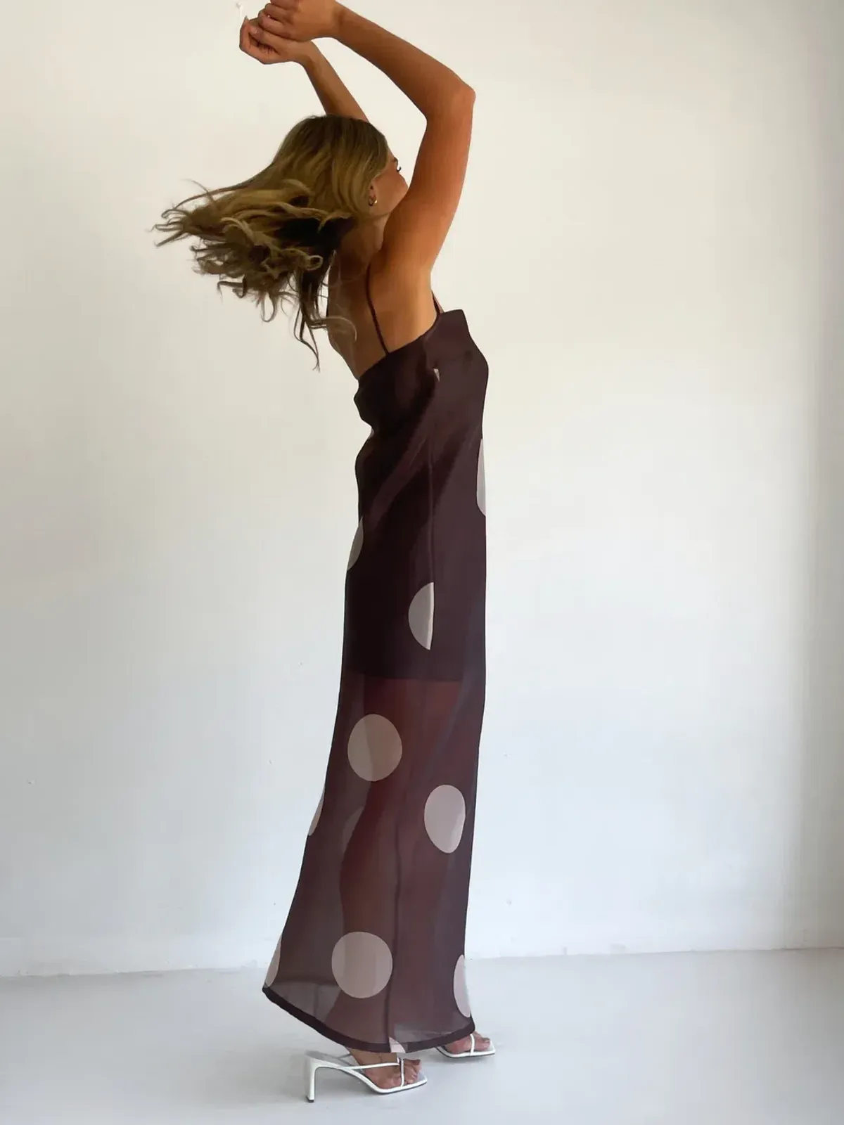 Polka dot strapless elegant long dress（Buy 2 Free Shipping)