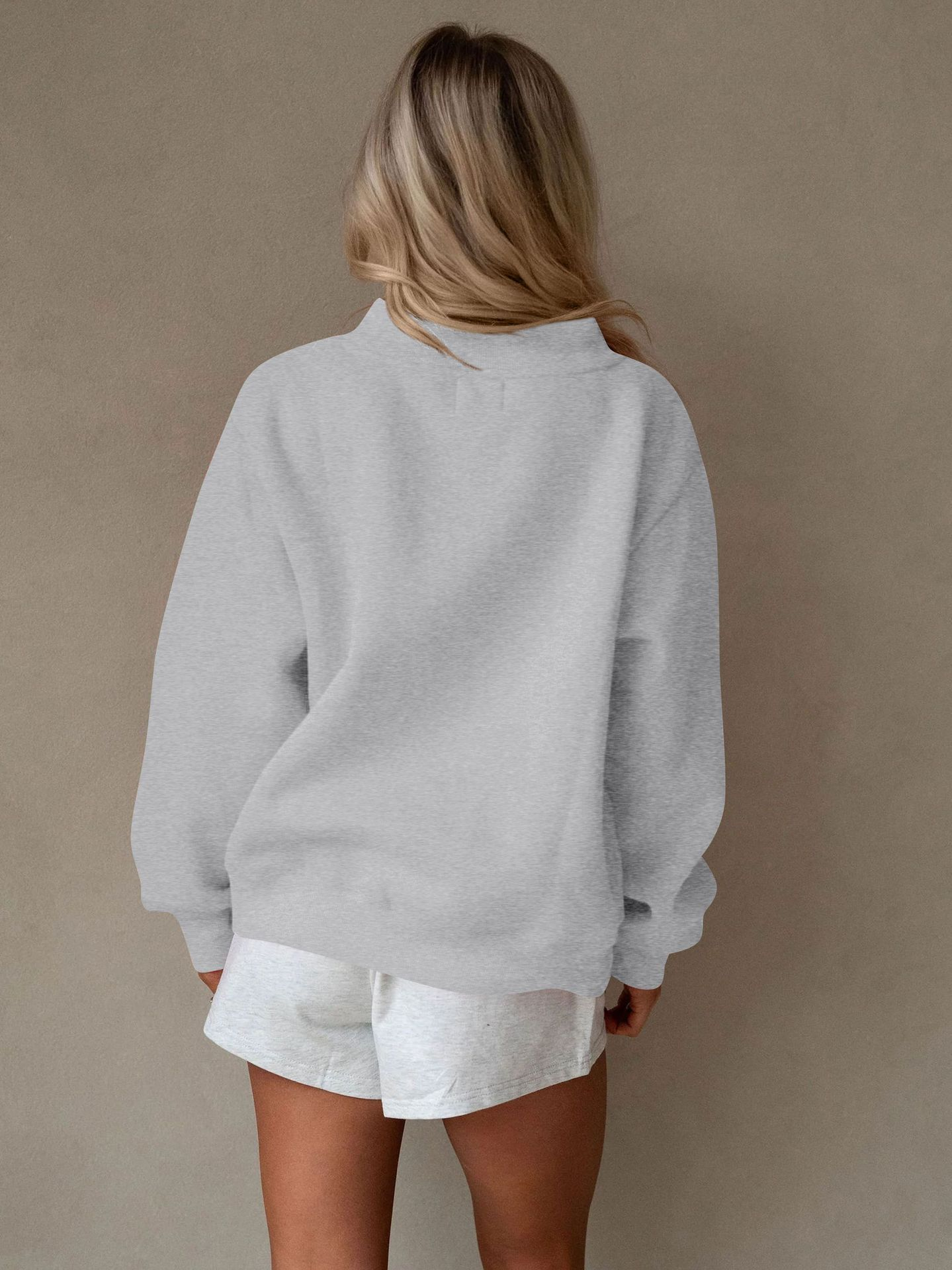 Fleece Mock Neck Pullover Sweatshirt（Buy 2 Free Shipping)