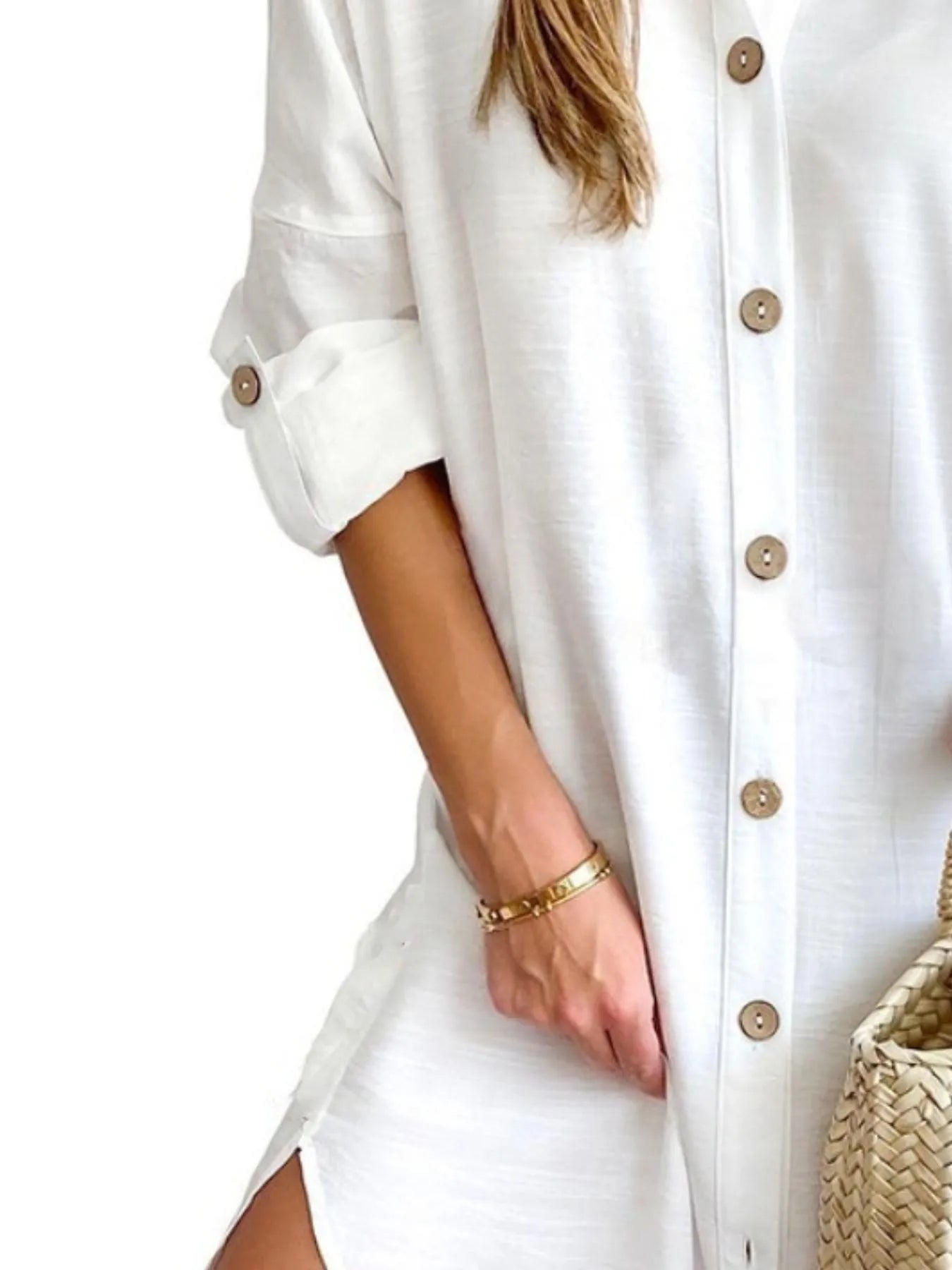Button Down Long Sleeve Shirt Dress (Buy 2 Free Shipping)