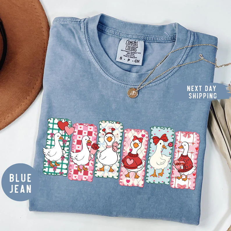 cute Love Goose Valentine Day Shirt