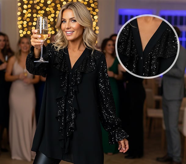 Solid Color Ruffled Loose Blouses