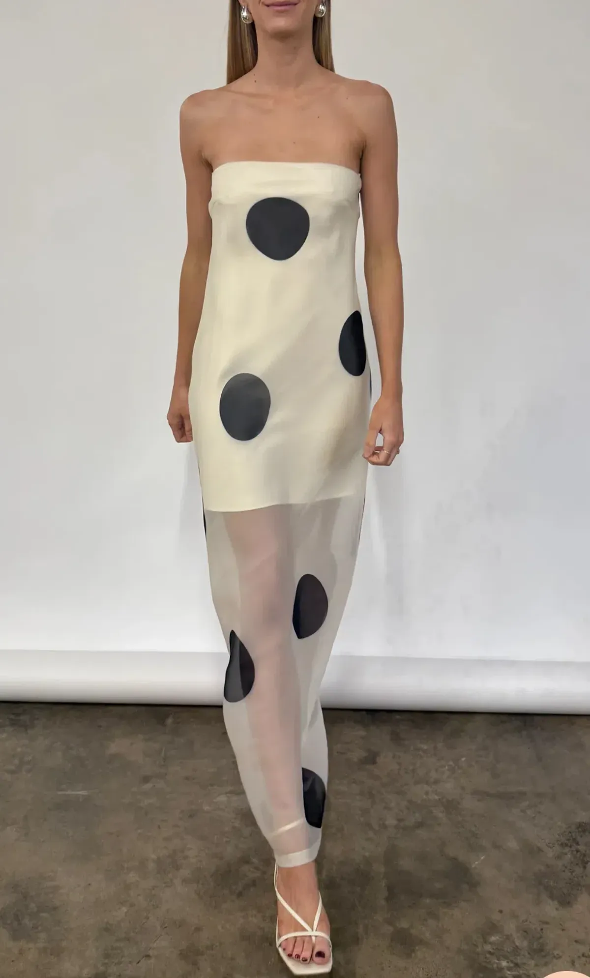 Polka dot strapless elegant long dress（Buy 2 Free Shipping)
