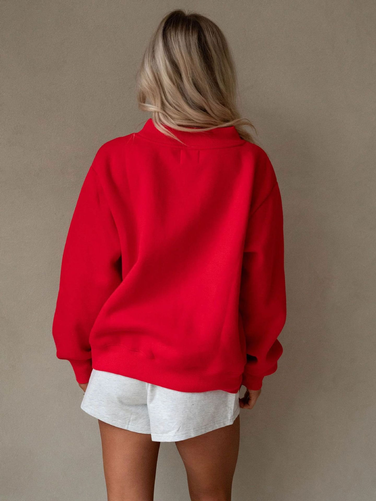 Fleece Mock Neck Pullover Sweatshirt（Buy 2 Free Shipping)