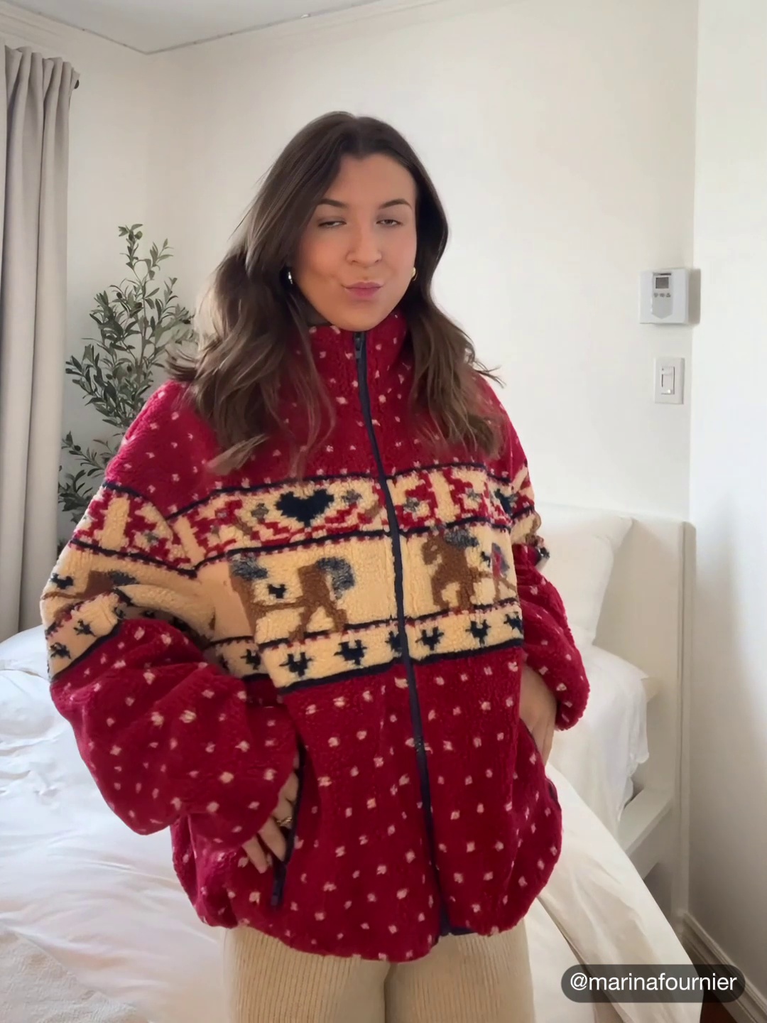 Fleece Collar Graphic Jacket （Buy 2 Free Shipping)