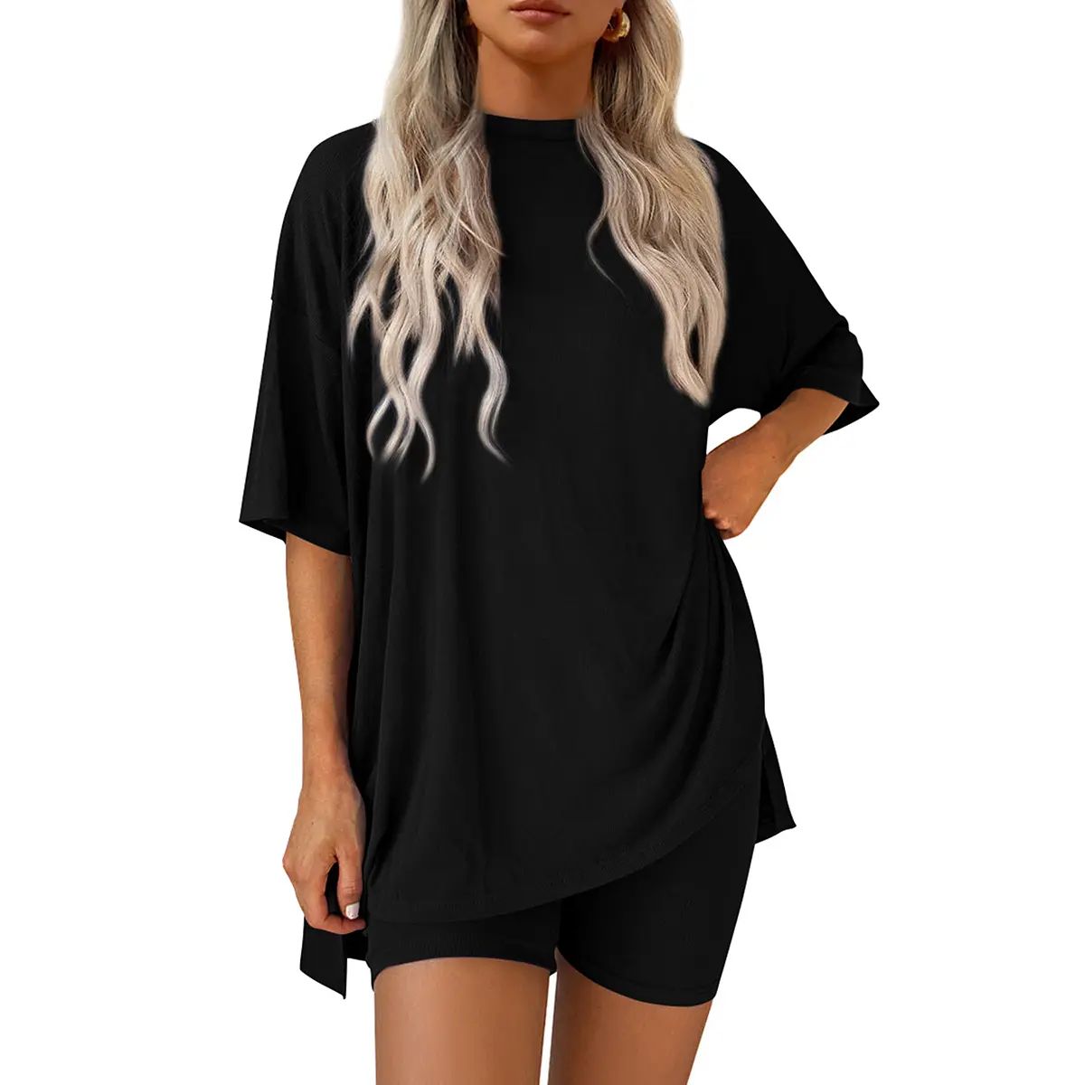 2026 Women Summer Casual Oversized Crewneck Two-Piece Set （Buy  2 Free Shipping）