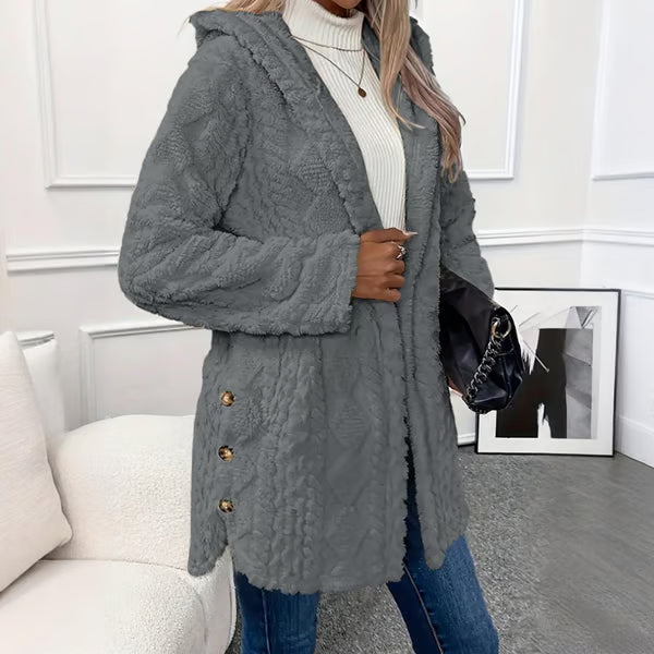 🎅 Festliche Vorratssale🧥Damen warme Jacke mit Kapuze und Rautenmuster🎁