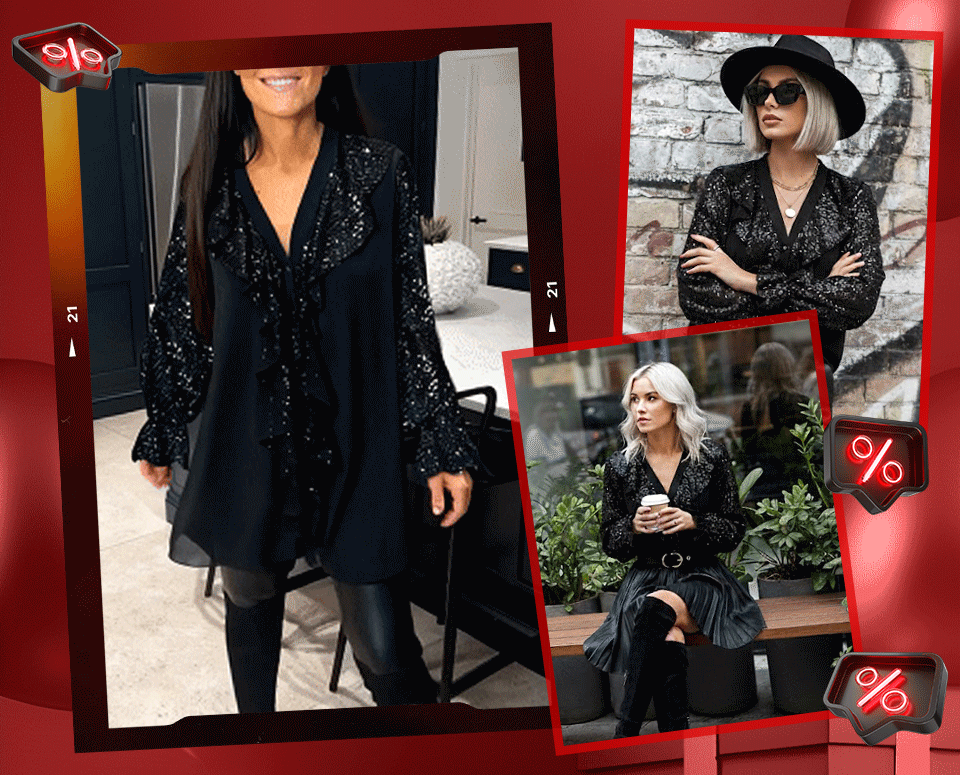 Solid Color Ruffled Loose Blouses