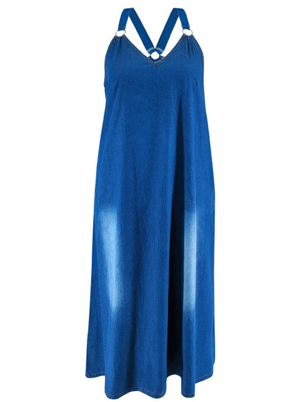 Women's Oversized Retro Denim Maxi Dress (Buy 2 Free Shipping)