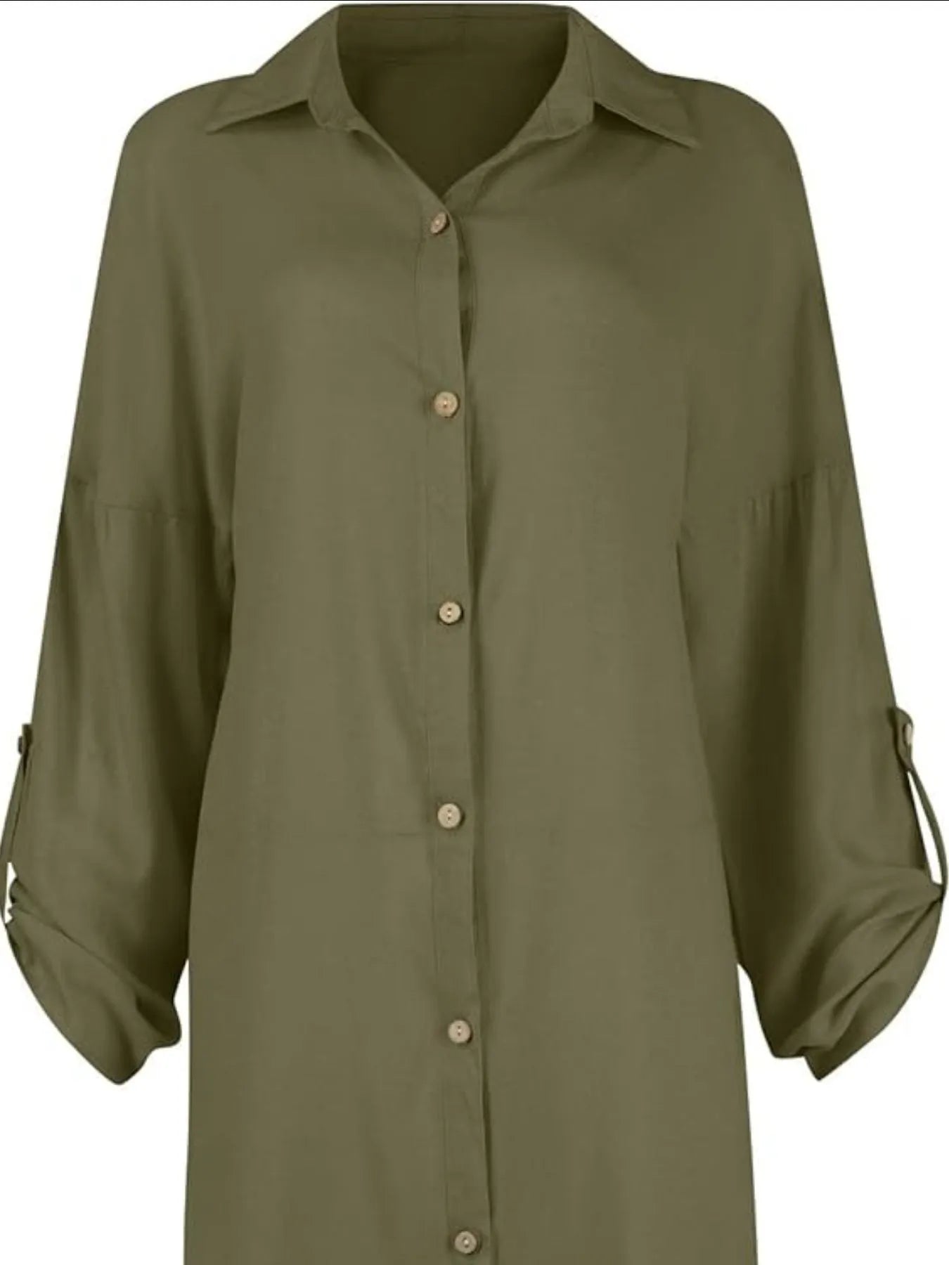 Button Down Long Sleeve Shirt Dress (Buy 2 Free Shipping)