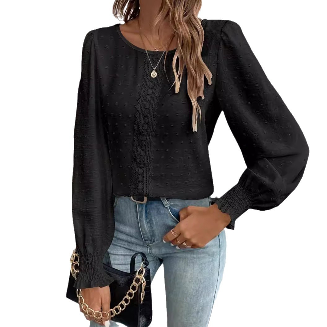 Jayla | Elegant Puff-Sleeve Textured Detail Blouse