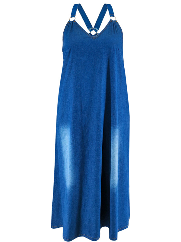 Women's Oversized Retro Denim Maxi Dress (Buy 2 Free Shipping)