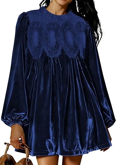 Women's Vintage Velvet Babydoll Dress (Buy 2 Free Shipping)