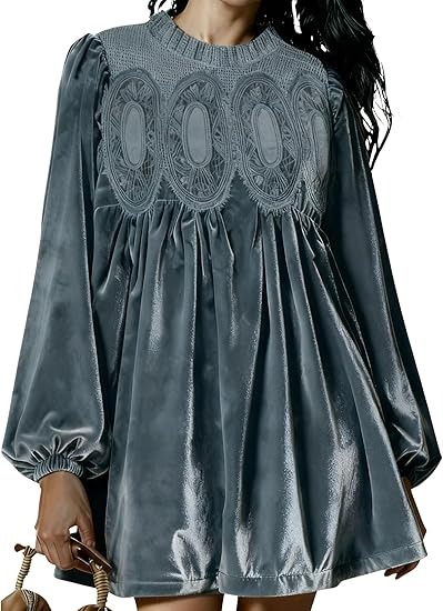 Women's Vintage Velvet Babydoll Dress (Buy 2 Free Shipping)
